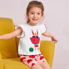 Load image into Gallery viewer, summer-flying-sleeve-sleepwear-set-for-girls