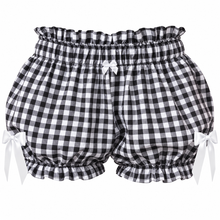 Load image into Gallery viewer, Women’s Gingham Ruffle Bloomer Shorts with Bow Detail
