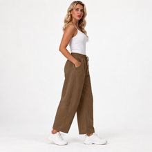 Charger l'image dans la galerie, Women’s Relaxed Barrel-Leg Ankle Pants with Drawstring & Pockets