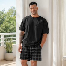 Load image into Gallery viewer, Easy Comfort Oversized Men’s Plaid Shorts Pajama Set
