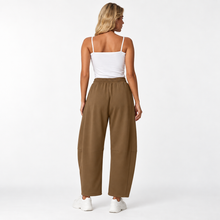 Charger l'image dans la galerie, Women’s Relaxed Barrel-Leg Ankle Pants with Drawstring &amp; Pockets
